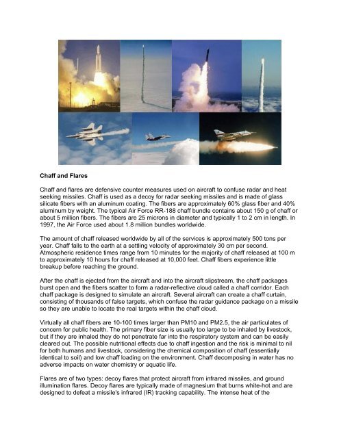 CONTRAILS FACTS - Air Force Link