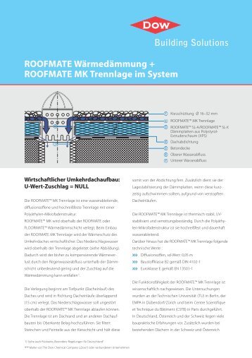 ROOFMATE Wärmedämmung + ROOFMATE MK - Dow Building ...