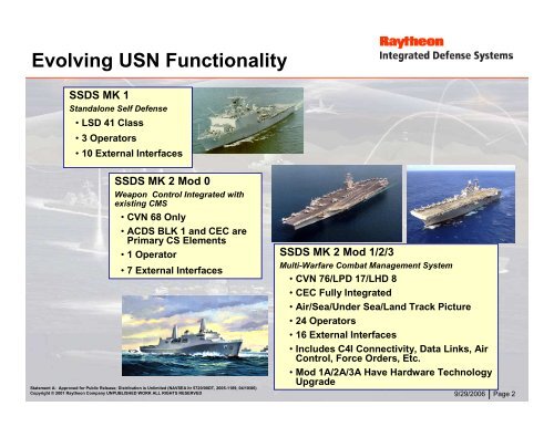 Ship Self Defence System Mk 2 and Data Distribution Standard (DDS)