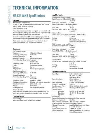 HR624 MK2 High Resolution Studio Monitor Owner's Manual - Mackie