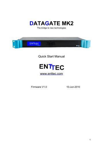 Datagate Mk2 manual - Enttec