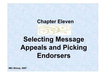 Selecting Message Appeals and Picking Endorsers