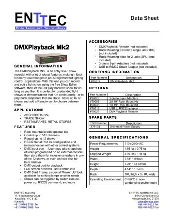 DMXPlayback Mk2 - Enttec