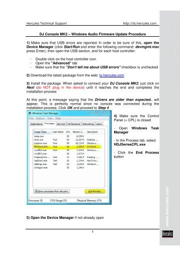 1 DJ Console MK2 – Windows Audio Firmware Update ... - Hercules