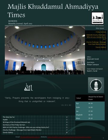MKA Morden Newsletter - April 2012 - Majlis Khuddamul Ahmadiyya ...