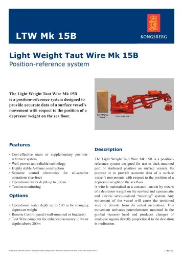 LTW Mk 15B - Kongsberg Maritime