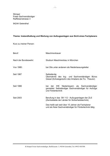 Instandhaltung und Wartung von Aufzugsanlagen ... - Henning GmbH