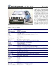 Volkswagen Golf GTI 16V(Mk 2) - Motorsports Almanac