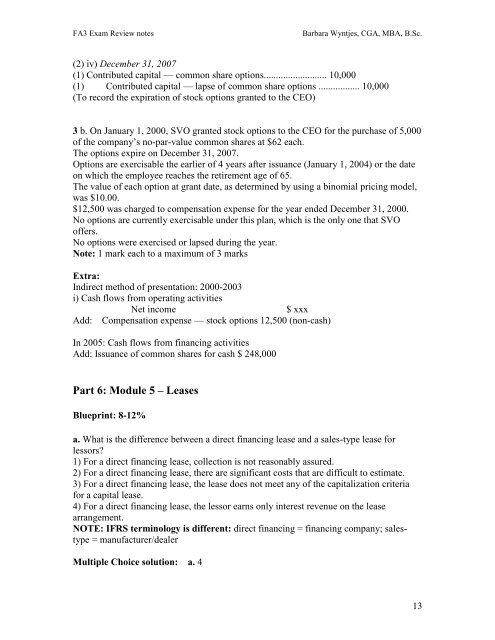 Financial Accounting: Liabilities & Equities (FA3) Exam Review