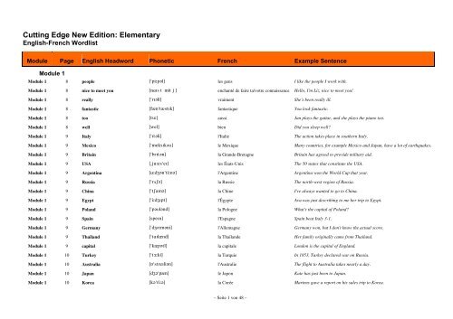 English French Wordlist