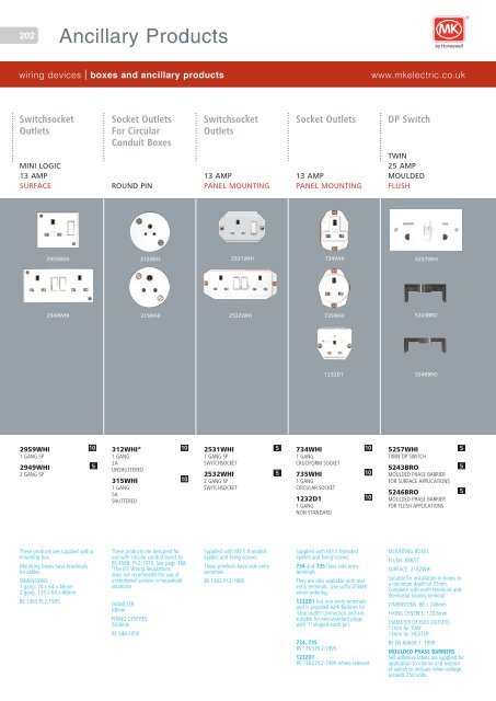 mk electric sockets and switches