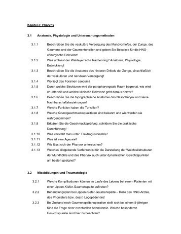 Kapitel 3: Pharynx 3.1 Anatomie, Physiologie und ...