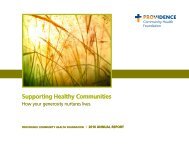 Supporting Healthy Communities Supporting Healthy Communities