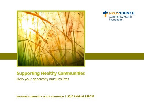 Supporting Healthy Communities Supporting Healthy Communities