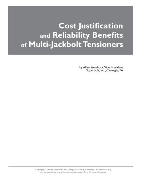 Cost Justification and Reliability Benefits of Multi ... - Nord-Lock