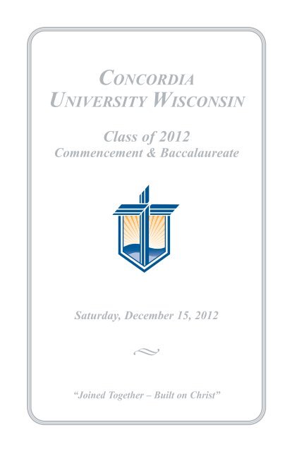 baCCaLaUreate ProGram - Concordia University Wisconsin