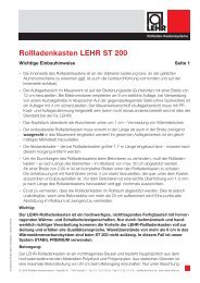 Rollladenkasten LEHR ST 200 - LEHR Rollladen-Kastensysteme