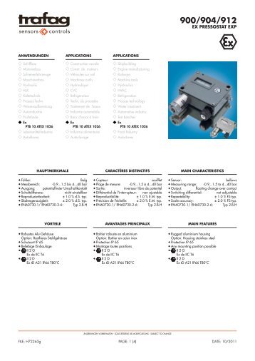 EX PRESSOSTAT EXP - Trafag