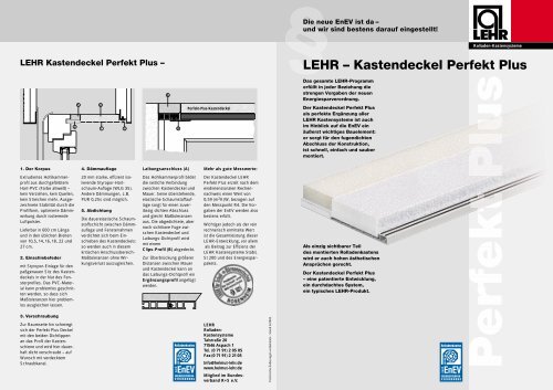 LEHR â Kastendeckel Perfekt Plus - LEHR Rollladen-Kastensysteme