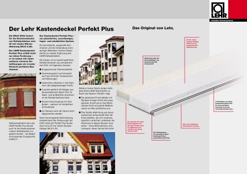 LEHR â Kastendeckel Perfekt Plus - LEHR Rollladen-Kastensysteme