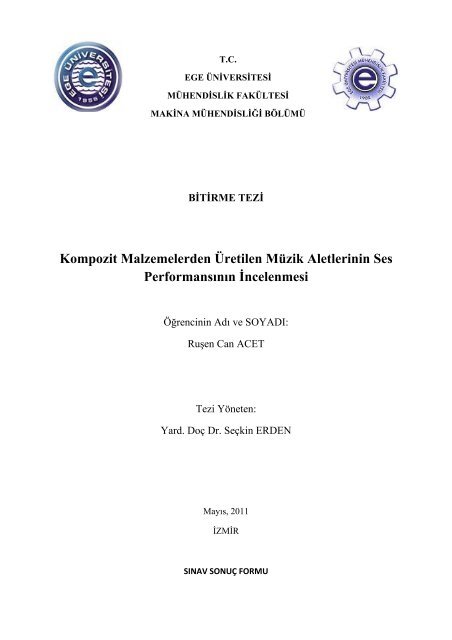Kompozit malzemeler tez Kompozit malzemeler tez