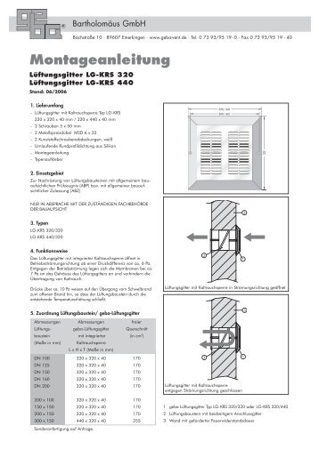 Montageanleitung LG-KRS - geba Brandschutz