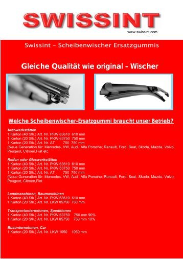 Gleiche Qualität wie original - Wischer