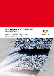 Ankerprogramm der Minova BWZ Minova BWZ Bolting range