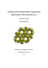 Syntheses and structural studies of quasicrystal approximants ...
