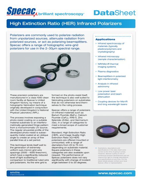 (HER) Infrared Polarizers - Specac