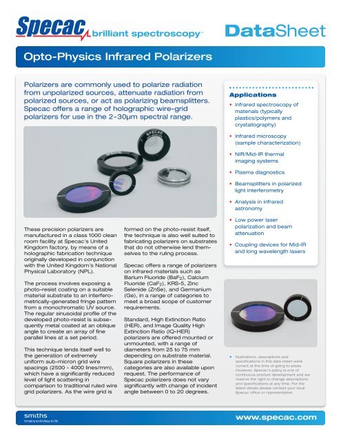 Opto-Physics Polarizers - Specac