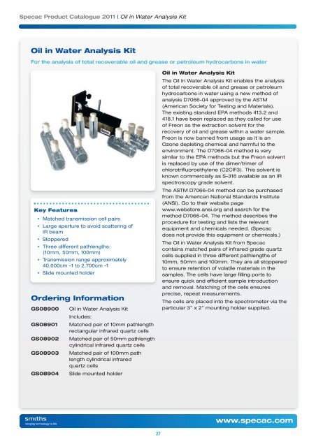 2011 Product Catalogue - Specac