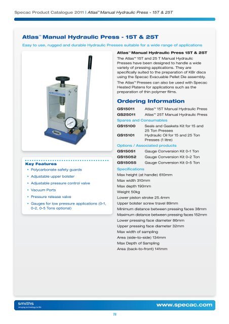 2011 Product Catalogue - Specac