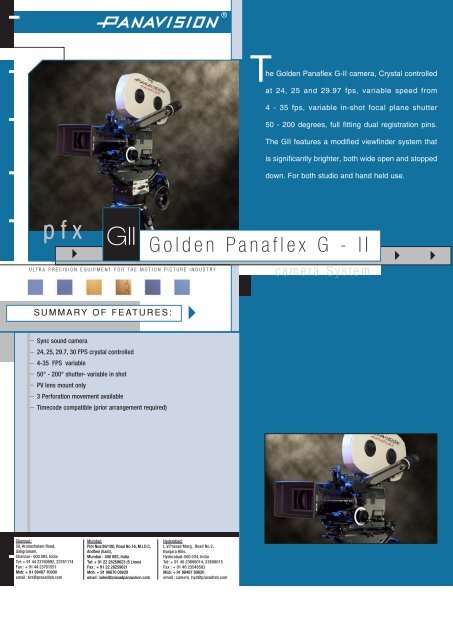 Panavision Platinum, Millennium XL, GII - Prasad Group