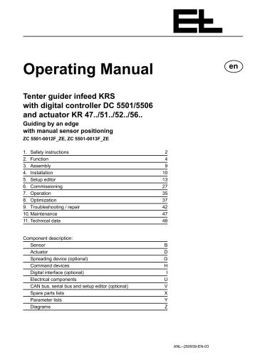 Operating Manual - Erhardt+Leimer