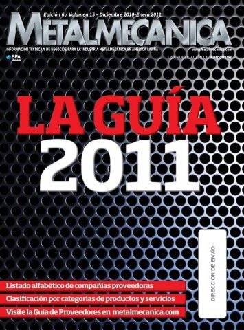 Edición 6 / Volumen 15 - Diciembre 2010-Enero ... - Metalmecánica