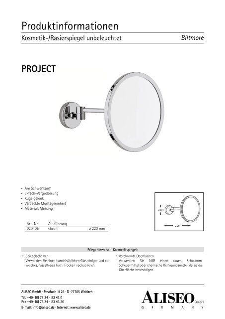 Produktinformationen - Aliseo GmbH Germany