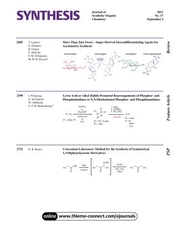 synthesis 17/2011 - Thieme Chemistry