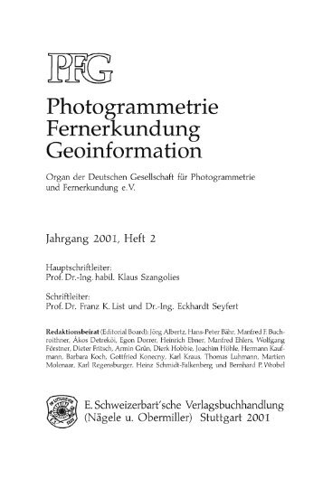 Photogrammetrie Fernerkundung Geoinforma tion - DGPF