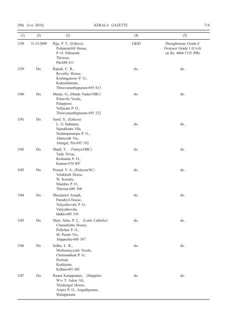 Part IB - Kerala Gazette - Government of Kerala