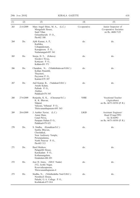 Part IB - Kerala Gazette - Government of Kerala