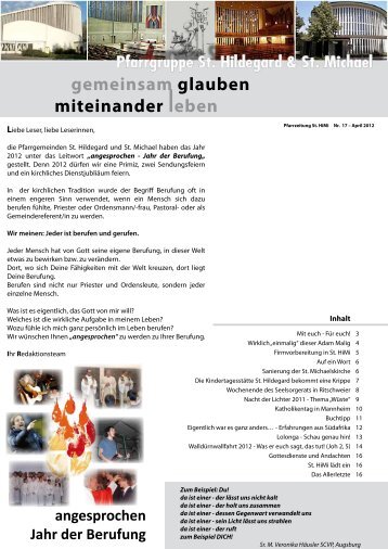 gemeinsam glauben miteinander leben - Pfarrgruppe St. Hildegard ...