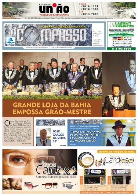 Grande loja da bahIa empossa Grão-mesTre - Jornal Direitos