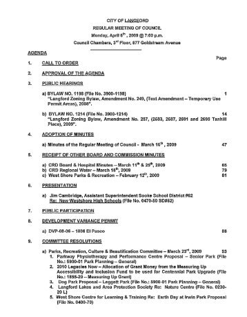 View Agenda Package (1 of 2) [PDF - 3 - City of Langford