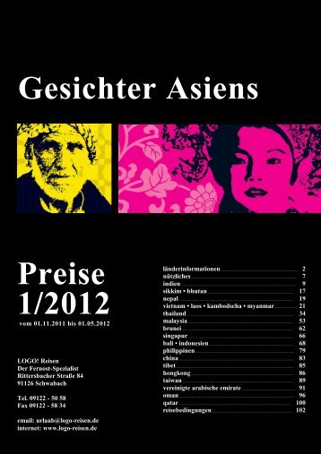 Gesichter Asiens Preise 1/2012 - Logo Reisen