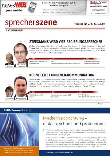 steegmans wird vize-regierungssprecher - pressesprecher