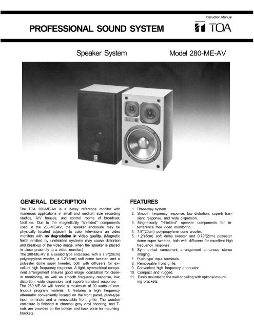 TOA Electronics (M) Sdn. Bhd. - SR-M3L 2-Way Stage Monitor Speaker System
