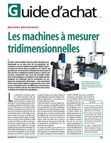 Les machines à mesurer tridimensionnelles - Mesures