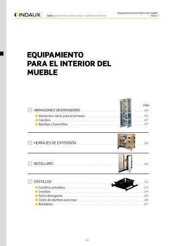 EQUIPAMIENTO PARA EL INTERIOR DEL MUEBLE - Indaux