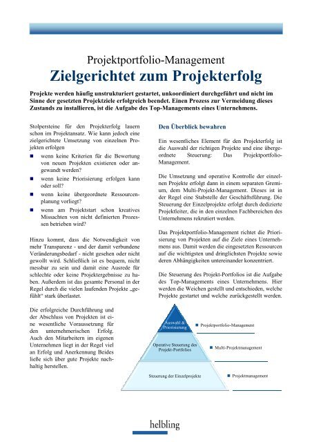 Projektportfolio-Management: Zielgerichtet zum Projekterfolg